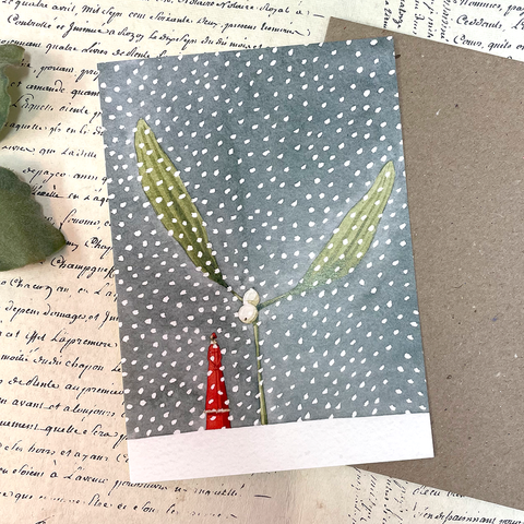 Greeting Card 'Christmas - Mistle Snow' by Laura Stoddart