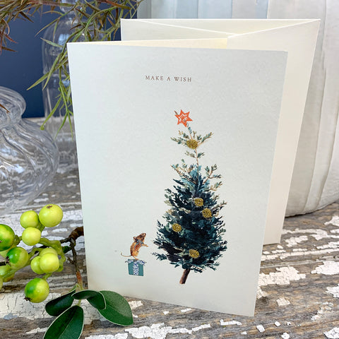 Elena Deshmukh Card, Make A Wish Christmas Mouse.