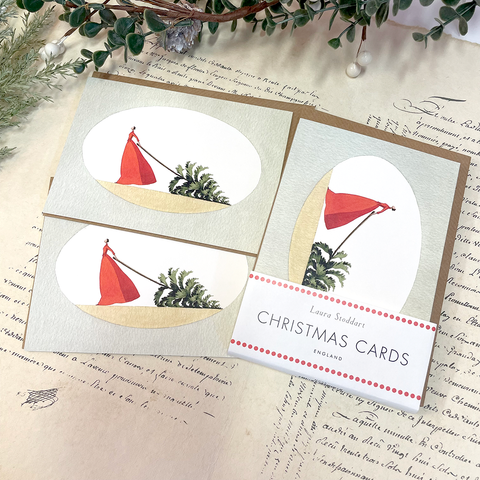 Christmas Cards 'Mrs Christmas' Ten Pack by Laura Stoddart