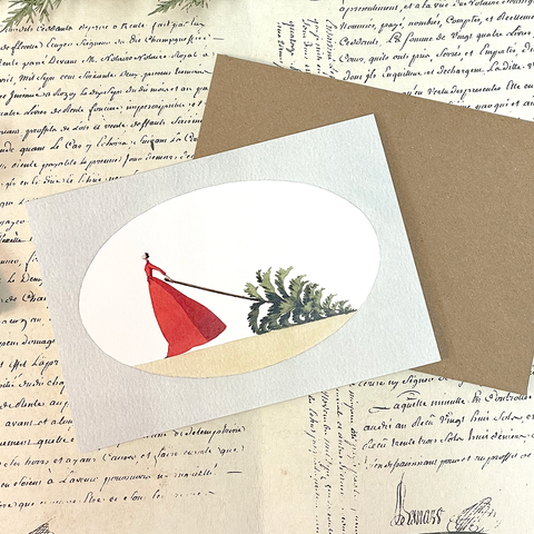 Greeting Card 'Mrs Christmas' by Laura Stoddart