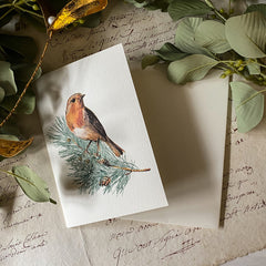 Greeting Card 'Painted Robin' by Artist Elena Deshmukh