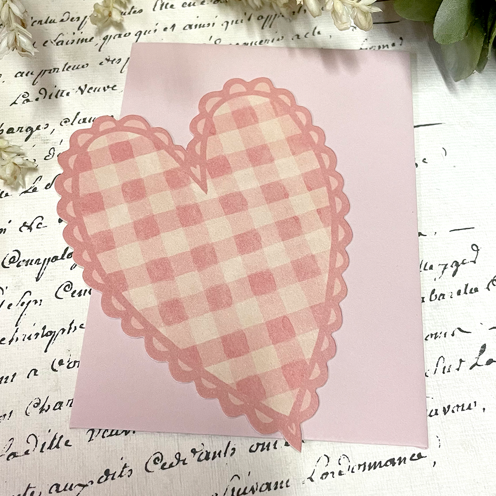Pink Heart Mini Notecard.