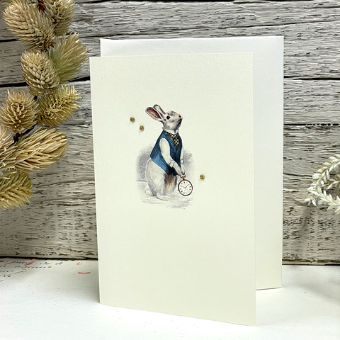 Greeting Card 'The White Rabbit' by Artist Elena Deshmukh