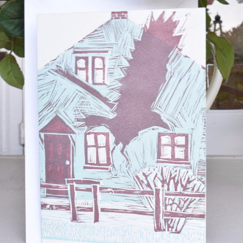 Screen printed bird card