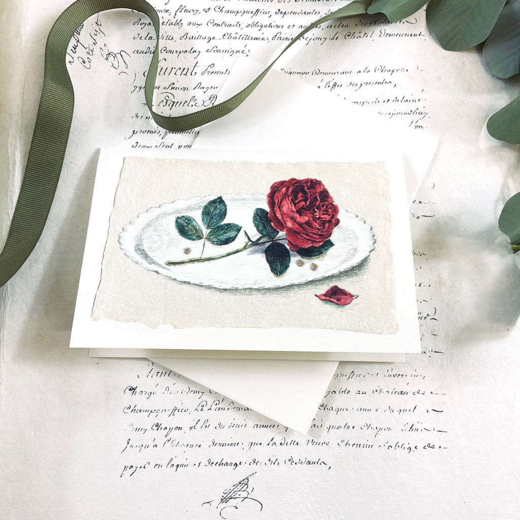 Red Rose Card by Elena Deshmukh.