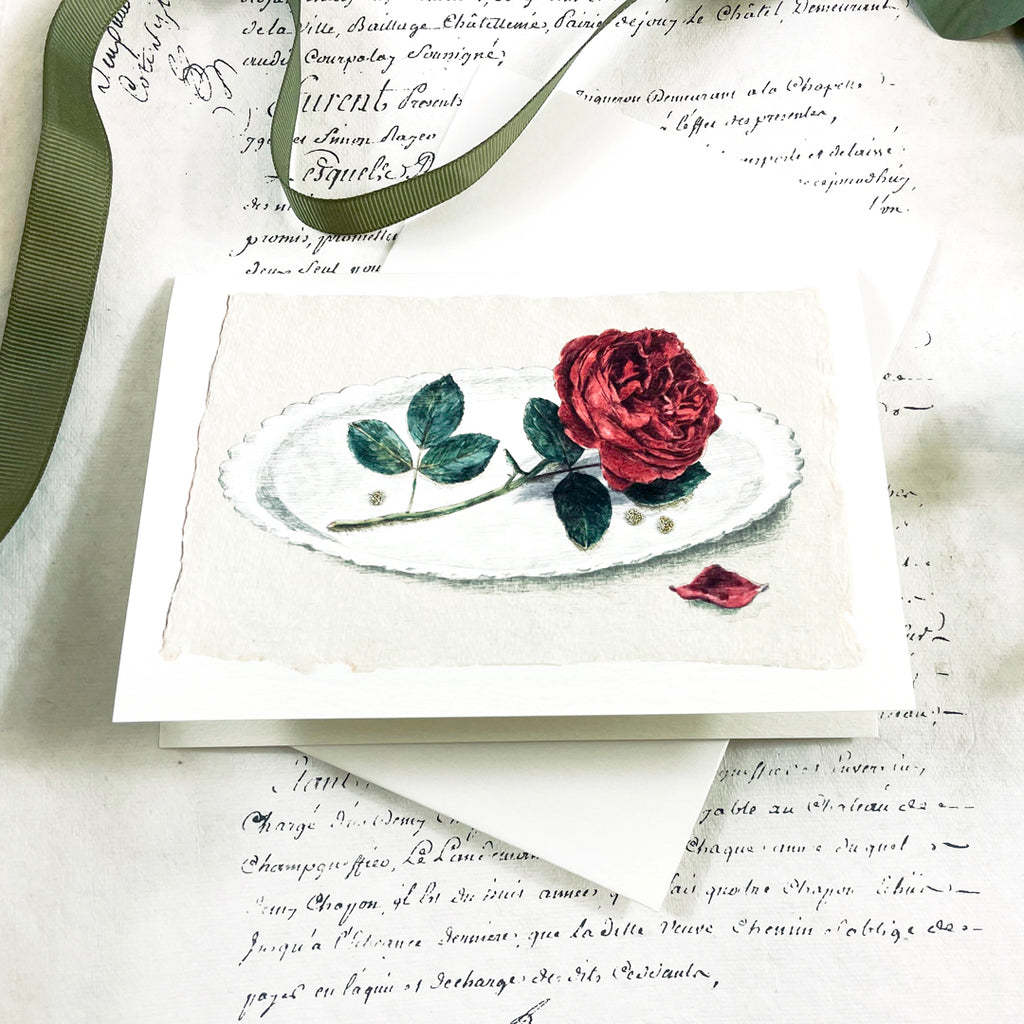 Red Rose Card by Elena Deshmukh.
