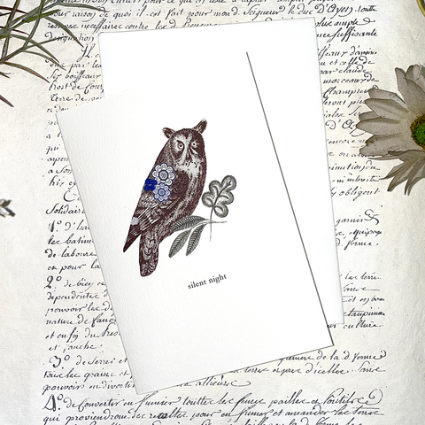 Silent Night Owl Card by Elena Deshmukh.