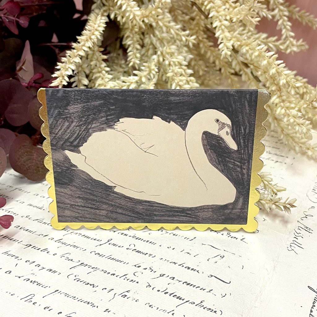 Swan Mini Greetings Card.