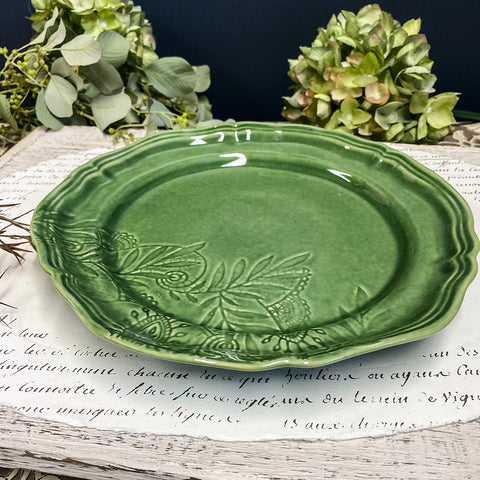 Crackle Glaze Dinner Plate. Primavera Green.