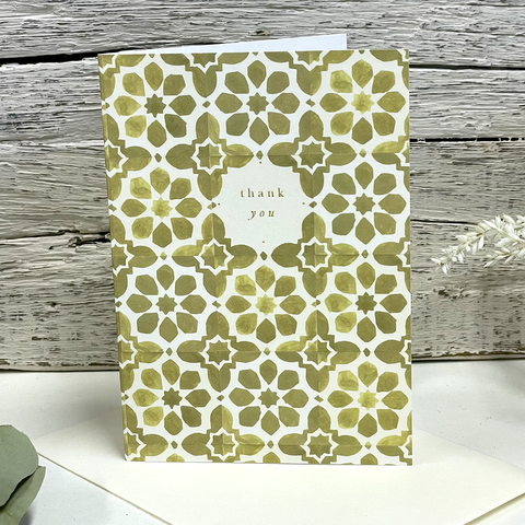 Olive Tiles Thank You Card.