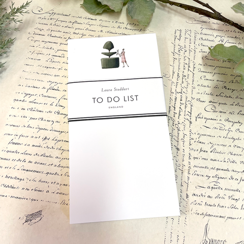 Laura Stoddart Note Pad 'Topiary To Do List'.