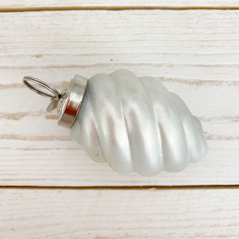 Christmas Tree 'White Pearl Effect' Glass Hanging Decoration by Bungalow of Denmark