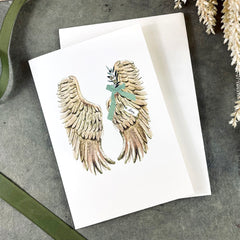 Greeting Card 'Golden Wings' by Artist Elena Deshmukh
