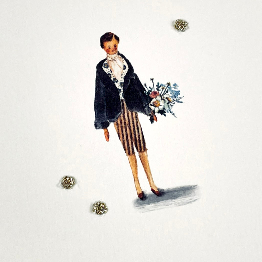 Young Flower Boy Card by Elena Deshmukh.