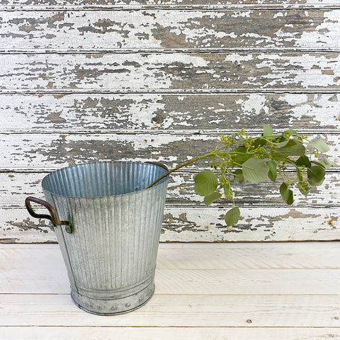 Abigail Ahern Round Metal Flower Bucket/Vase. - Curated Living