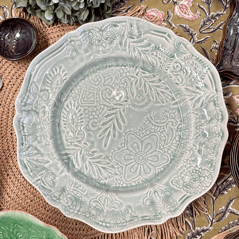 Arabesque 'Assiette' Starter Side Plate crackle glazed in 'Antique' by Sthal of Sweden - Curated Living