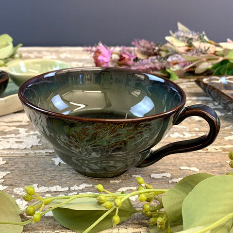 Arabesque 'Cup with Handle' crackle glazed in 'Fig' by Sthal of Sweden - Curated Living