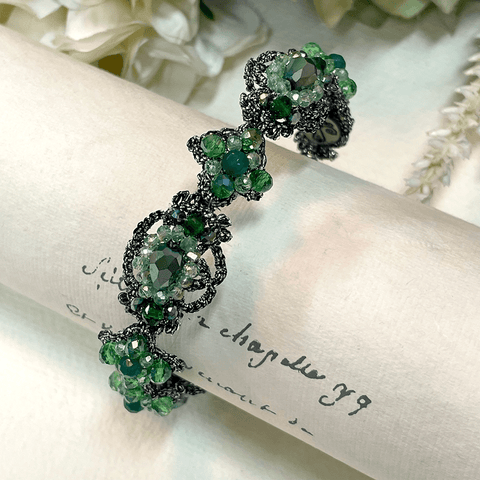 Bangle 'Venus Verdi with Black Tone Lace' by Fiori d'Arancio of Italy - Curated Living