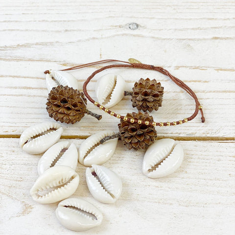 Bracelet 'Grigri Bali Coffee Dore' by Filao of Mauritius - Curated Living