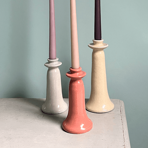 Ceramic 'Vital Rose' Candle Holder by Bungalow of Denmark - Curated Living