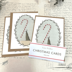 Christmas Cards 'Candy Cane' Ten Pack by Laura Stoddart - Curated Living