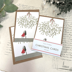 Christmas Cards 'Christmas Kiss' Ten Pack by Laura Stoddart - Curated Living