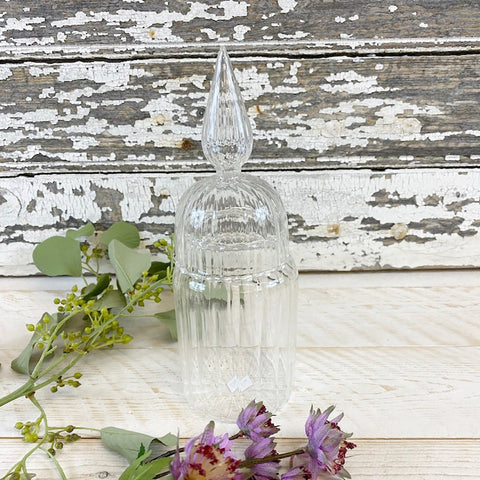 Clear Glass 'Pumpkin Jar' Tall with Lid by Bungalow of Denmark - Curated Living