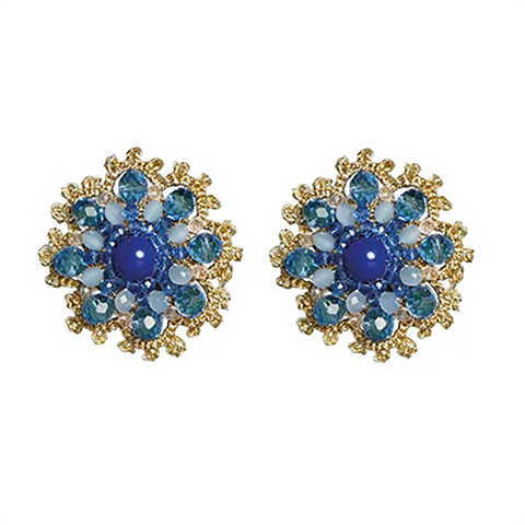Earrings 'Bottoncino Azzurru - Button Blue' by Fiori d'Arancio of Italy - Curated Living
