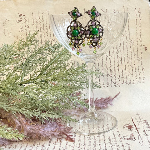 Earrings 'Petunias - Pink and Green' by Fiori d'Arancio of Italy - Curated Living