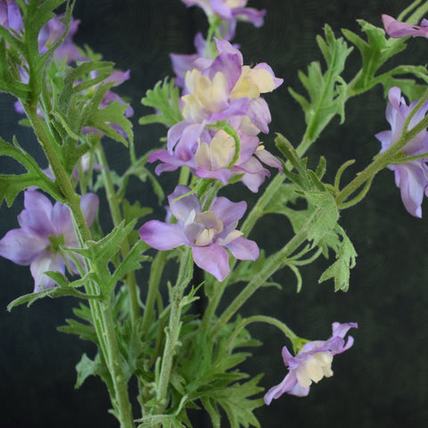 Faux 'Delphinium - Purple and White' Flower Stem by Silk-Ka - Curated Living