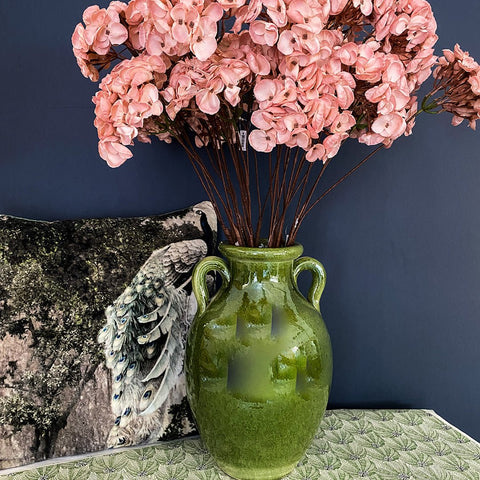 Faux 'Hydrangea - Rosy' Flower Stem by Bungalow of Denmark - Curated Living