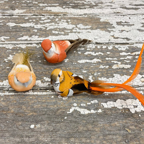 'Flying Feathers - Orange Birds' Set of Three By Bungalow of Denmark - Curated Living