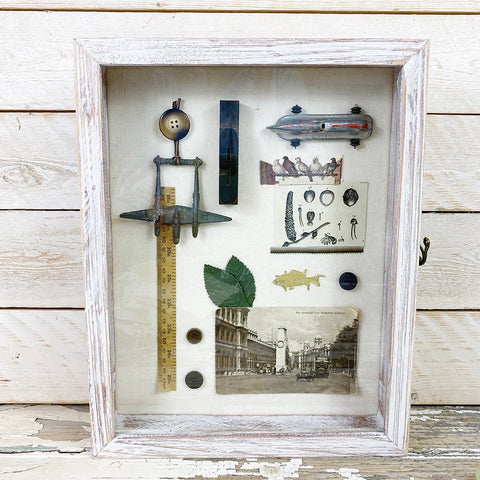 Framed Vintage Collectors Box. Cars and Planes. - Curated Living