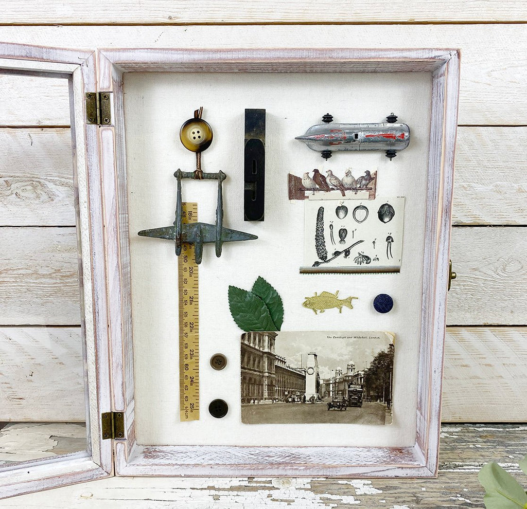Framed Vintage Collectors Box. Cars and Planes. - Curated Living