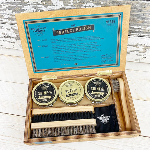 Gentlemen's Hardware Buff & Shoe Shine Kit. - Curated Living