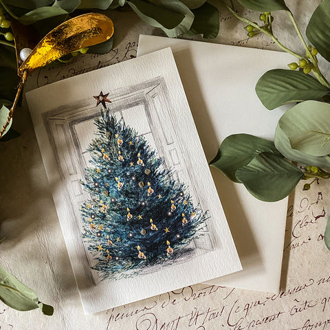 Georgian Christmas Tree Card by Elena Deshmukh