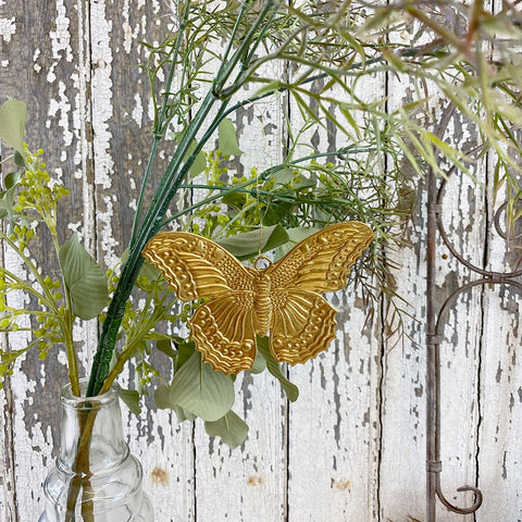Gold Tone Metal 'Butterfly' Hanging Decoration by Bungalow of Denmark - Curated Living