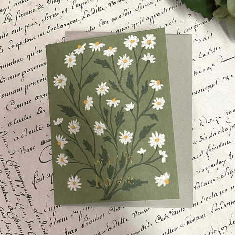 Greeting Card 'Daisy - With Love' Mini by Wanderlust - Curated Living