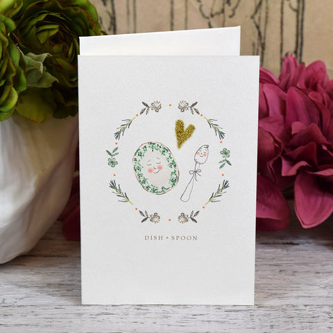 Greeting Card 'Dish & Spoon' by Artist Elena Deshmukh - Curated Living