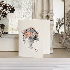 Greeting Card 'Flowering Vase' by Artist Elena Deshmukh - Curated Living