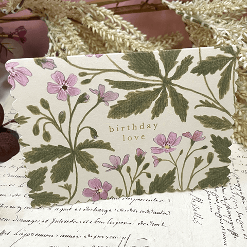Greeting Card 'Geranium - Birthday Love' by Wanderlust - Curated Living