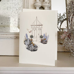 Greeting Card 'Glasshouse - Delphinium' by Artist Elena Deshmukh - Curated Living