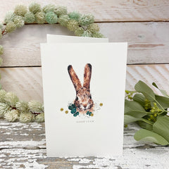 Greeting Card 'Good Luck Rabbit' by Artist Elena Deshmukh - Curated Living