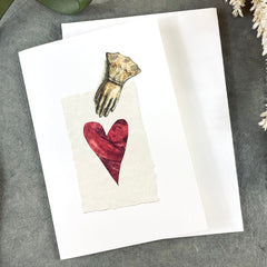 Greeting Card 'Hand on Heart' by Artist Elena Deshmukh - Curated Living