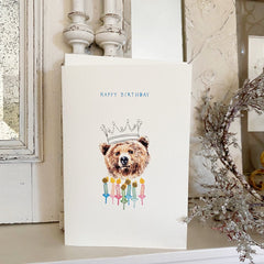 Greeting Card 'Happy Birthday Bear' by Artist Elena Deshmukh - Curated Living