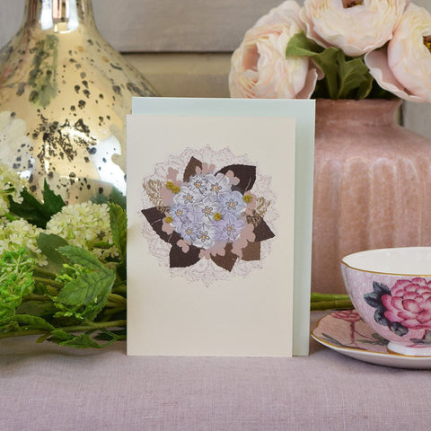 Greeting Card 'Lilac Flower Bouquet' by Artist Elena Deshmukh - Curated Living