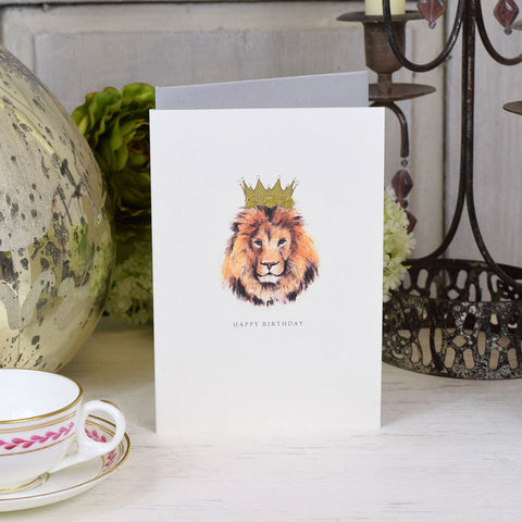 Greeting Card 'Majestic Lion' by Artist Elena Deshmukh - Curated Living