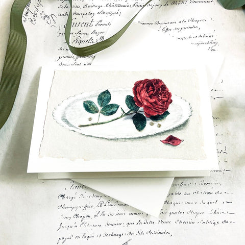 Greeting Card 'Red Rose' by Artist Elena Deshmukh - Curated Living