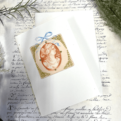 Greeting Card 'Vintage Cameo' by Artist Elena Deshmukh - Curated Living