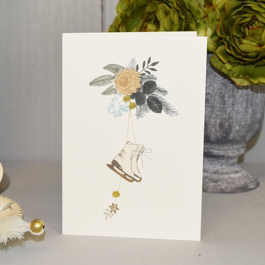 Greeting Card 'Vintage Ice Skates' by Artist Elena Deshmukh - Curated Living